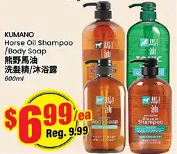 Terra Foodmart KUMANO Horse Oil Shampoo / Body Soap offer