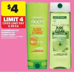 Real Canadian Superstore Garnier Fructis shampoo or conditioner offer