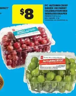 Real Canadian Superstore PC autumn crisp green or sweet celebration red seedless grapes offer