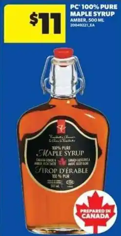 Real Canadian Superstore PC 100% Pure Maple Syrup offer