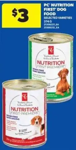 Real Canadian Superstore PC Nutrition first dog food offer