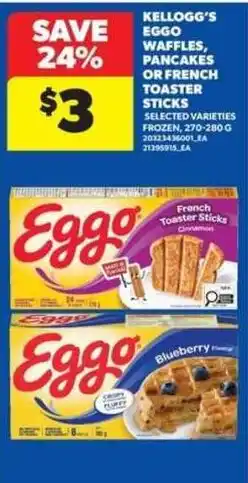 Real Canadian Superstore Kellogg's Eggo waffles pancakes or french toaster sticks offer