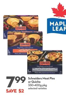 Longo's Schneiders meat pies or quiche offer