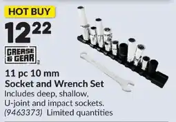 Princess Auto Grease & Gear 11 pc 10 mm Socket and Wrench Set offer