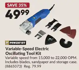 Princess Auto Powerfist variable-speed electric oscillating tool kit offer
