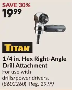 Princess Auto Titan 1/4 in. Hex Right-Angle Drill Attachment offer