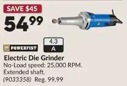 Princess Auto Powerfist electric die grinder offer
