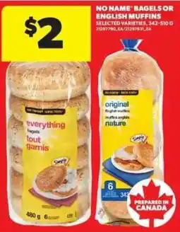 Real Canadian Superstore No Name bagels or English muffins offer