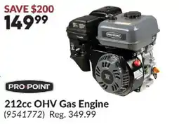 Princess Auto Pro Point 212cc OHV Gas Engine offer