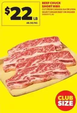 Real Canadian Superstore Beef chuck short ribs offer