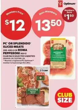 Real Canadian Superstore PC or Splendido sliced meats offer