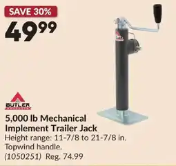Princess Auto Butler Products 5,000 lb Mechanical Implement Trailer Jack offer
