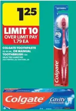 Real Canadian Superstore Colgate toothpaste or manual toothbrush offer