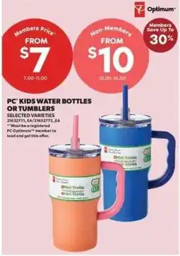 Real Canadian Superstore PC kids water bottles or tumblers offer
