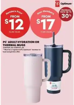 Real Canadian Superstore PC adult hydration or thermal mugs offer