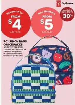 Real Canadian Superstore PC lunch bags or ice packs offer