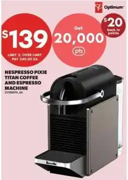 Real Canadian Superstore Nespresso Pixie Titan Coffee and Espresso Machine offer