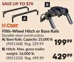 Princess Auto Curt fifth-wheel hitch or base rails offer