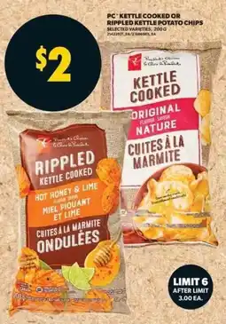 Real Canadian Superstore PC kettle cooked or rippled kettle potato chips offer