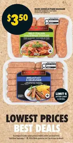 Real Canadian Superstore Marcangelo pork sausage offer