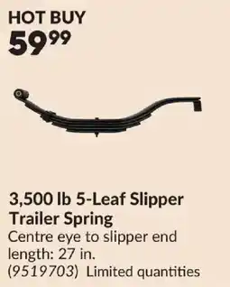Princess Auto 3,500 lb 5-Leaf Slipper Trailer Spring offer