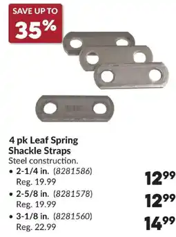 Princess Auto Leaf Spring Shackle Straps offer