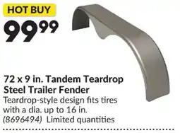 Princess Auto Tandem Teardrop Steel Trailer Fender offer