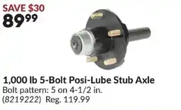 Princess Auto 1,000 lb 5-Bolt Posi-Lube Stub Axle offer