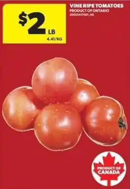 Real Canadian Superstore Vine ripe tomatoes offer