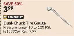 Princess Auto Powerfist dual-chuck tire gauge offer