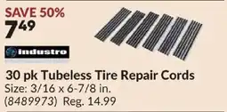 Princess Auto Industro tubeless tire repair cords offer