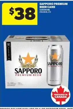 Real Canadian Superstore Sapporo premium beer cans offer