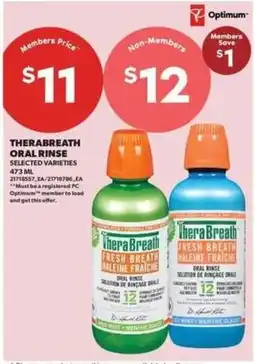 Real Canadian Superstore TheraBreath oral rinse selected varieties offer