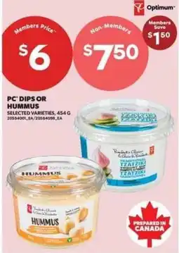 Real Canadian Superstore PC dips or hummus offer