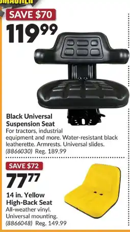 Princess Auto Mauler Black Universal Suspension Seat offer