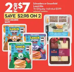 Longo's Schneiders or Greenfield Lunch Kits offer