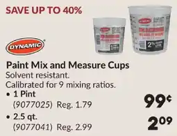 Princess Auto Dynamic paint mix and measure cups offer