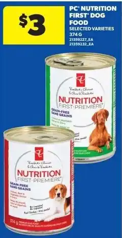 Real Canadian Superstore PC Nutrition first dog food offer