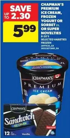 Real Canadian Superstore Chapman's premium ice cream, frozen yogurt or sorbet offer