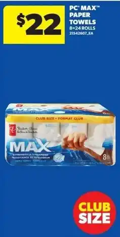 Real Canadian Superstore PC Max paper towels offer