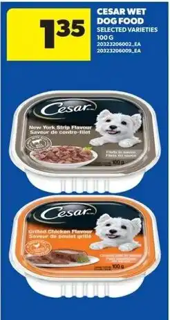 Real Canadian Superstore Cesar dog wet food selected varieties offer