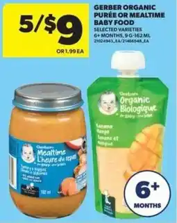 Real Canadian Superstore Gerber organic purée or mealtime baby food offer