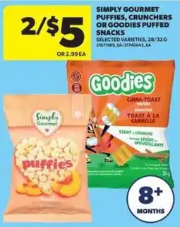 Real Canadian Superstore Simply Gourmet puffs, crunchers or goodies puffed snacks offer