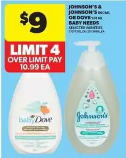 Real Canadian Superstore Johnson's & Johnson's or Dove baby needs offer
