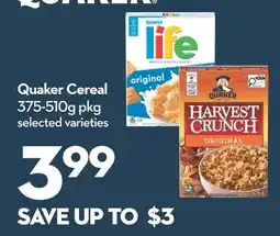 Longo's Quaker Cereal offer