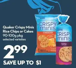Longo's Quaker crispy minis rice chips or cakes offer