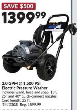 Princess Auto Mcfjet electric pressure washer offer