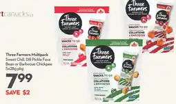 Longo's Three Farmers Multipack Sweet Chili Dill Pickle Fava Bean or Barbecue Chickpea offer