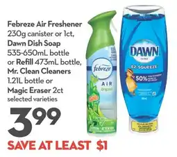 Longo's Febreze air freshener dawn dish soap mr clean cleaners magic eraser offer