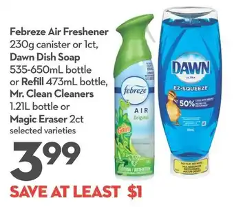 Longo's Febreze air freshener dawn dish soap mr clean cleaners magic eraser offer